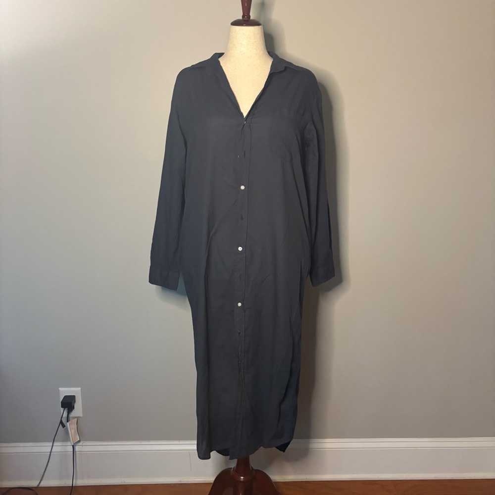 Frank and Eileen Navy Mary Button Up Shirt Dress size L